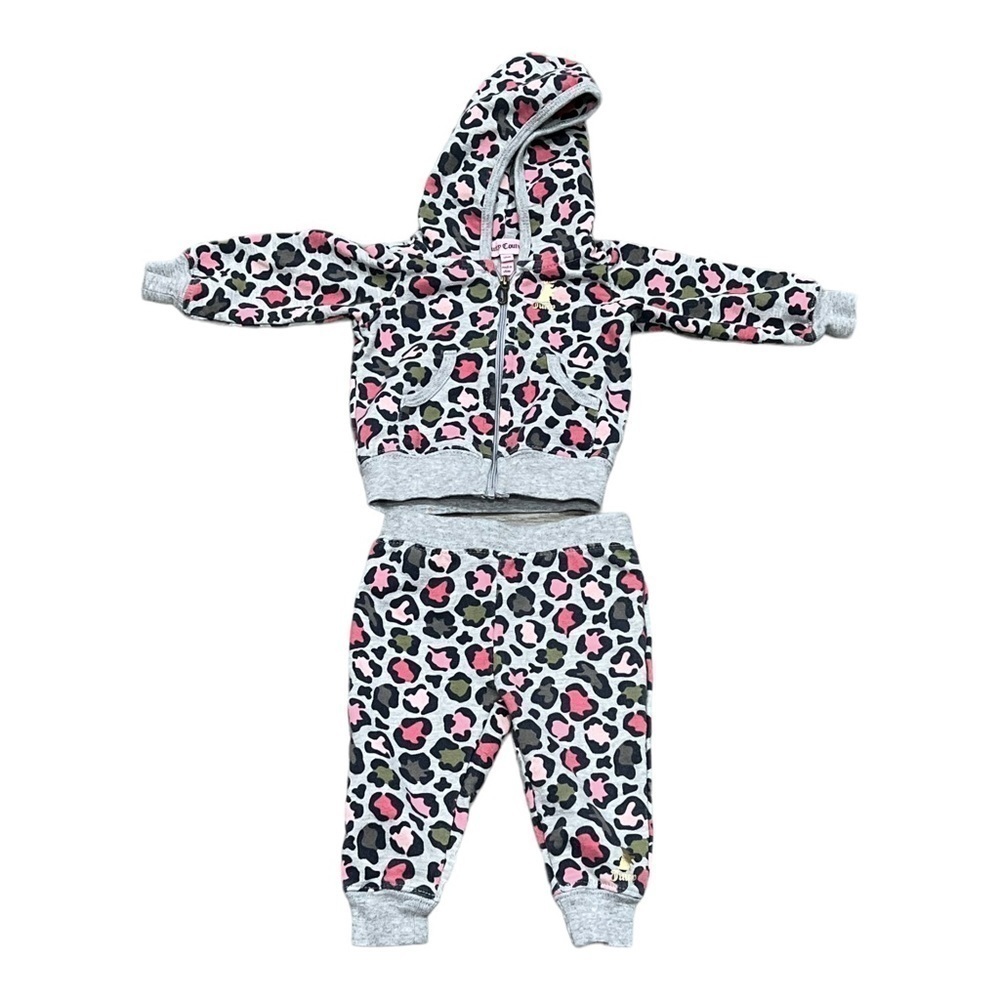 Juicy Couture Animal Print Sweat Track Suit Gray Size 3/6 Month